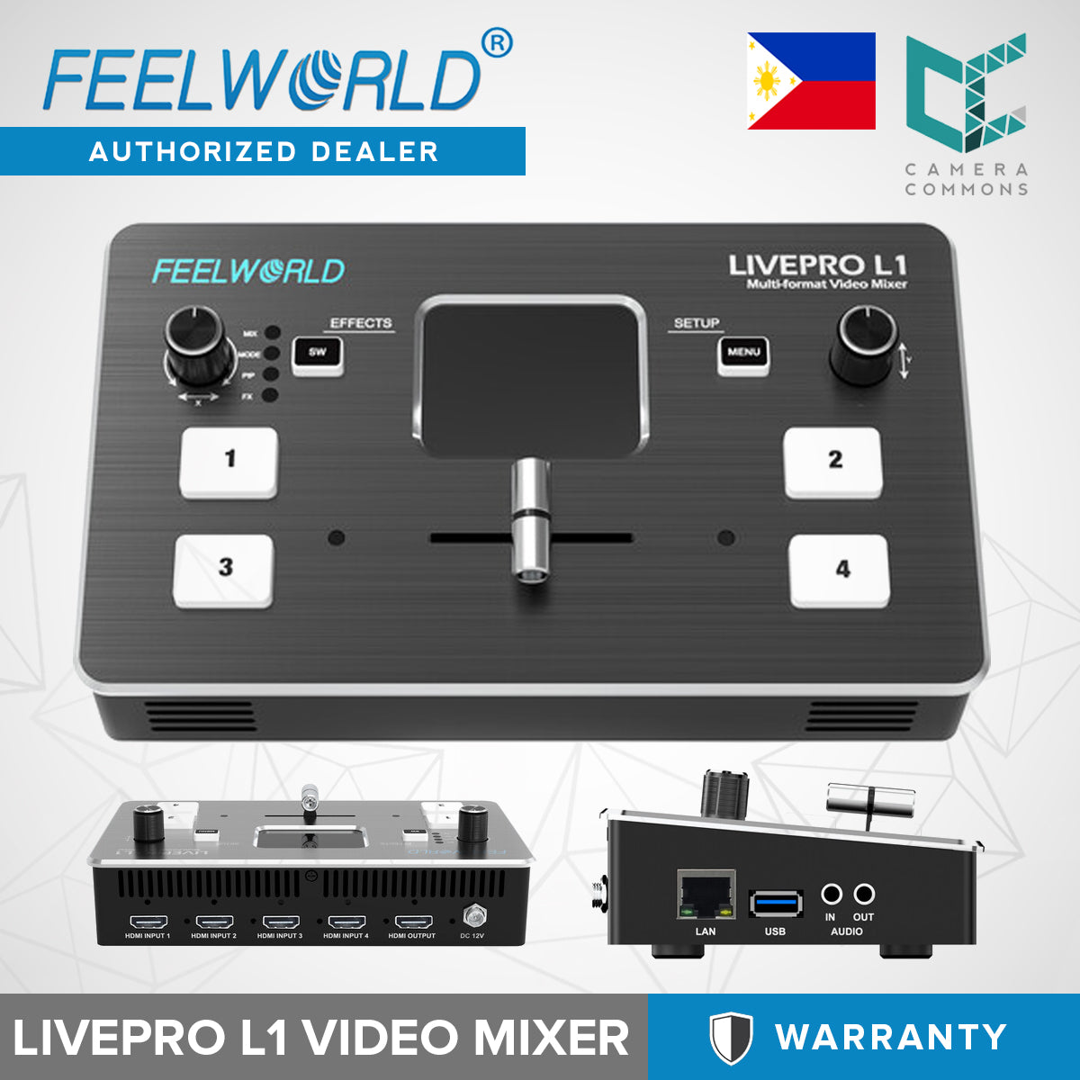 FEELWORLD Livepro L1 Plus V1 Multi Camera Video Mixer Switcher LCD Screen 4 HDMI Input USB3.0 Live Stream