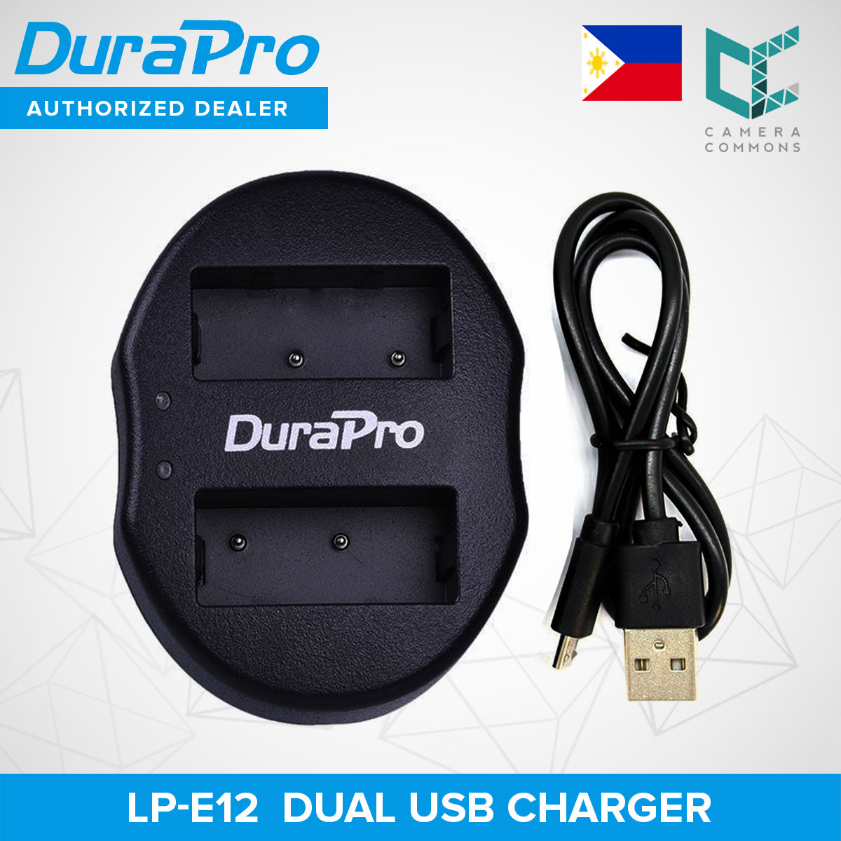 DuraPro LP-E12 USB Dual Charger For Canon M 100D Kiss X7 Rebel SL1 EOS M10 DSLR Camera