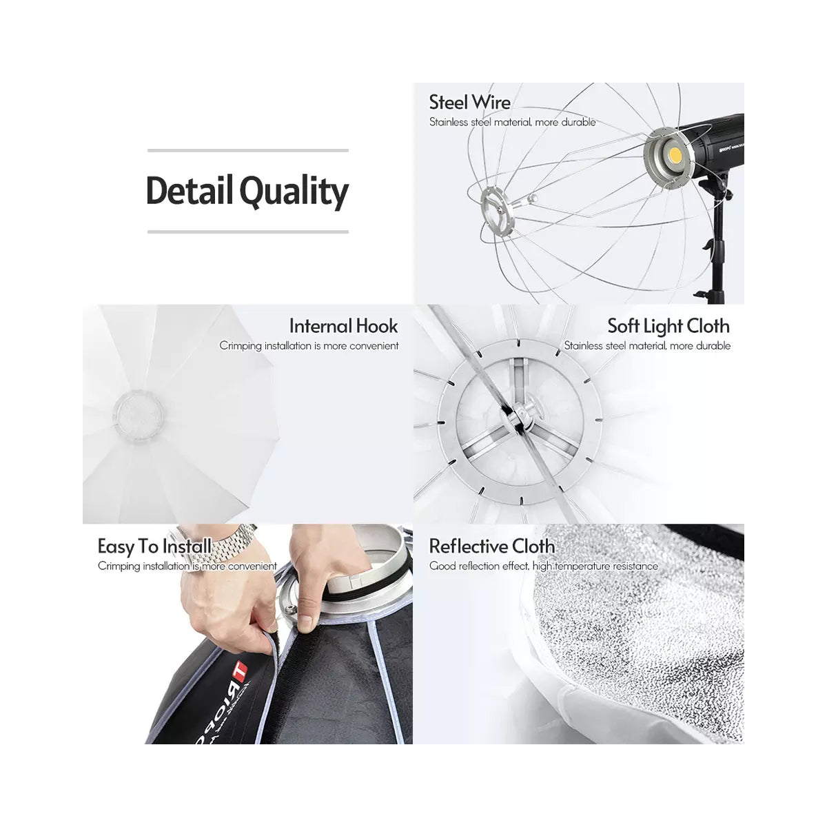 Triopo KQ85 Lantern Softbox 85cm 33.4inches Foldable Spherical Collapsible Bowens Mount for Studio