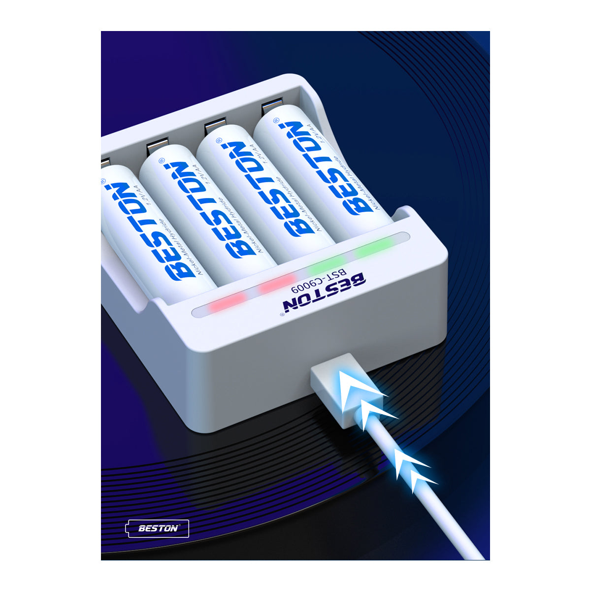 Beston SET C9009 Charger + AA AAA Nimh Battery 1200mah 1300mah 3000mah 3300mah