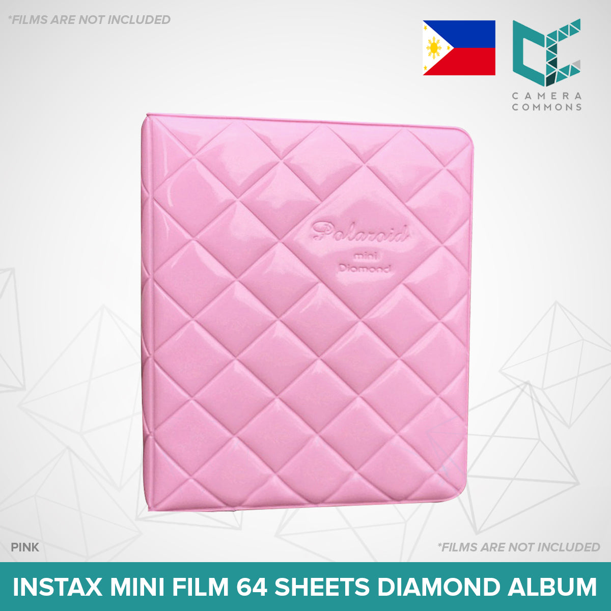 Photo Album 64 Sheets Pockets Slots Plain Diamond Pattern for Fujifilm Instax Instant Mini Films