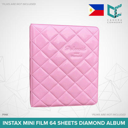 Photo Album 64 Sheets Pockets Slots Plain Diamond Pattern for Fujifilm Instax Instant Mini Films