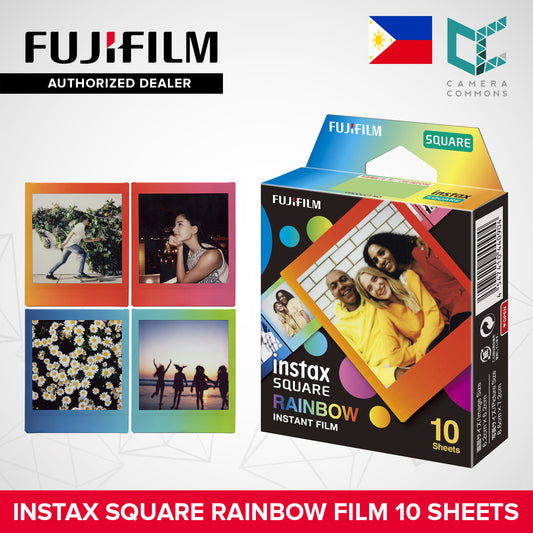 FUJIFILM Instax Square Rainbow Instant Film Colorful Multi-Colored Gradient 10 Sheets