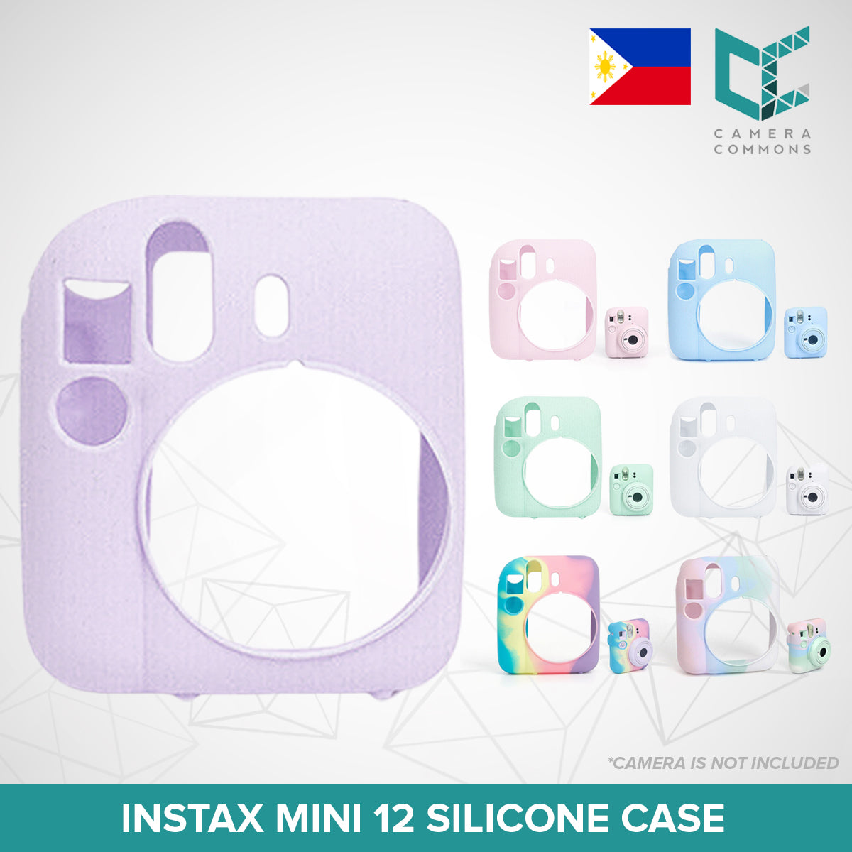 Silicon Silicone Case Plain Colors for Fujifilm Instax Mini 11 Mini 12 Instant Camera | Case Only