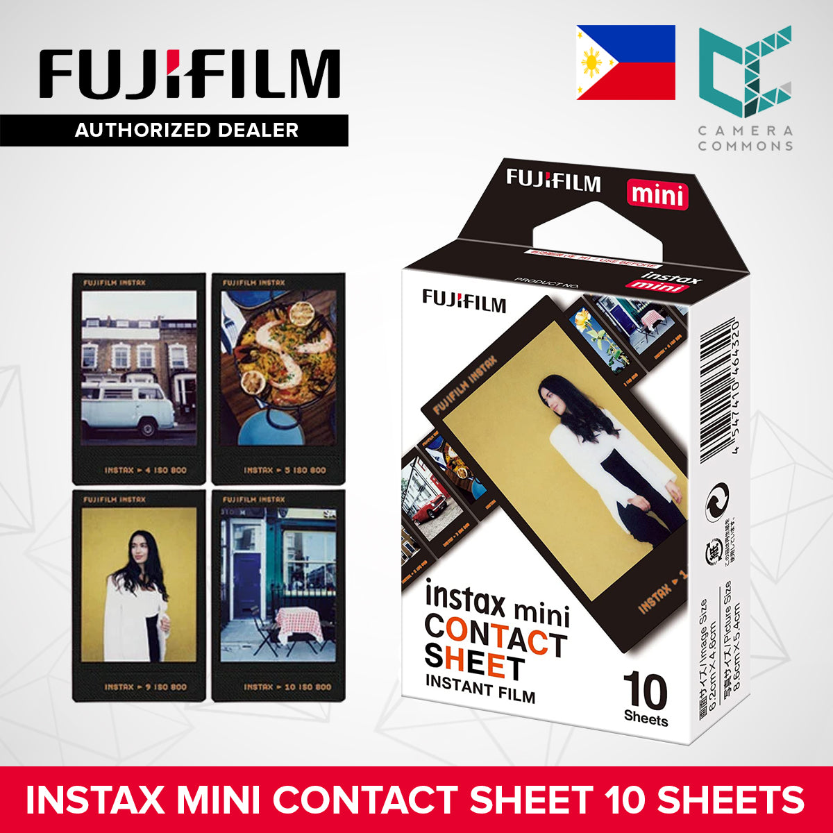 FUJIFILM Instax Mini Instant Film Multi-Color Pastel Gradient Macaron Black Contact Sheet Lavender Blue Pink Photo Slide 10 Sheets