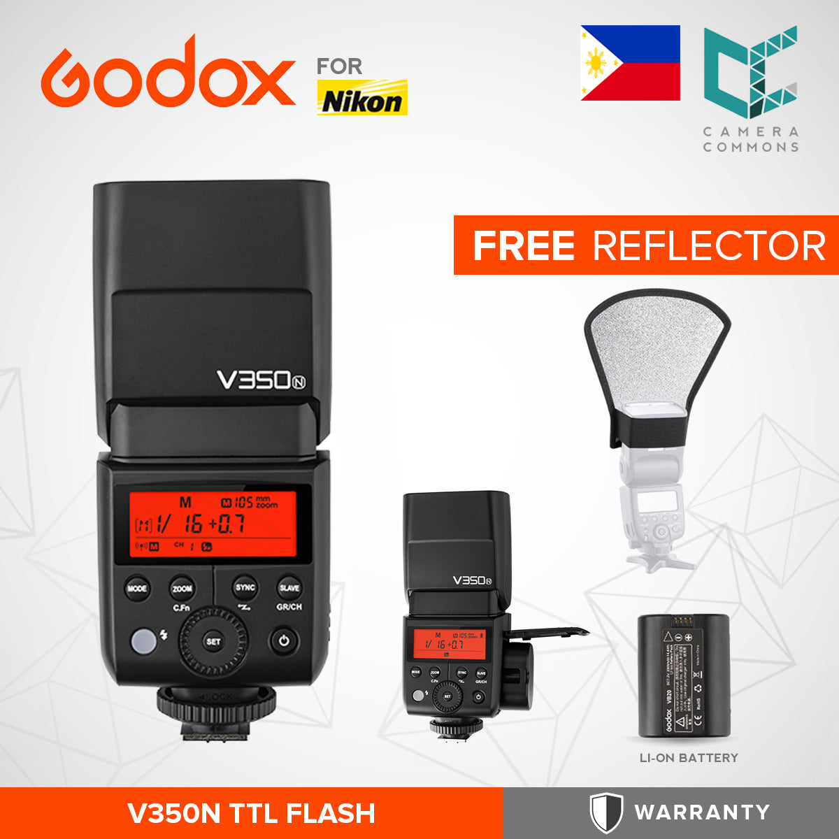 Godox V350N Li-On Camera Flash for Select Nikon Cameras V350