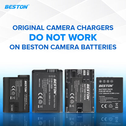 Beston SET LP-E12 LCD Charger + 2 PC Battery 7.4V 1800mAh Canon LPE12