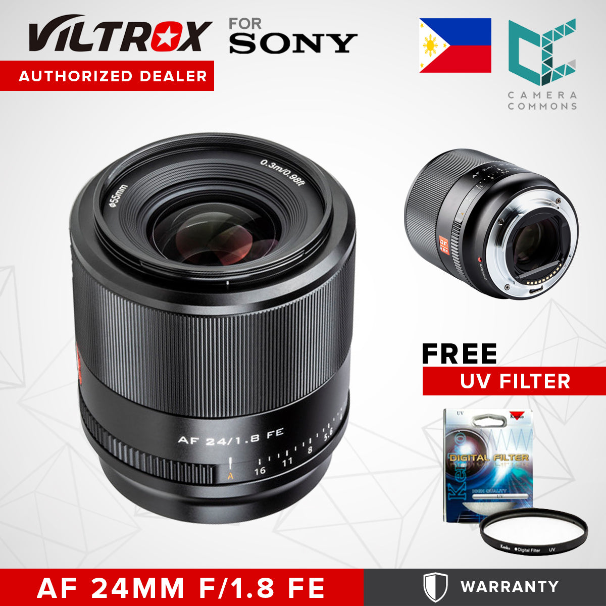 CLEARANCE Viltrox AF 24mm f/1.8 Lens for Sony FE E-Mount Full Frame Autofocus Prime Lens
