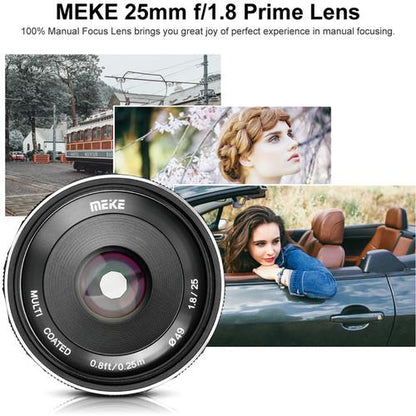 MEIKE 25mm f/1.8 Wide Angle Manual Lens for Fujifilm Mirrorless Camera X Mount