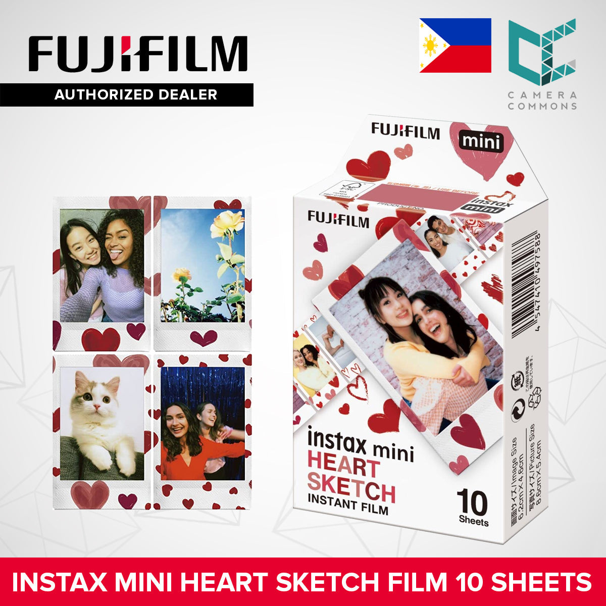 FUJIFILM Instax Mini Instant Film Multi-Color Pastel Gradient Macaron Black Contact Sheet Lavender Blue Pink Photo Slide 10 Sheets