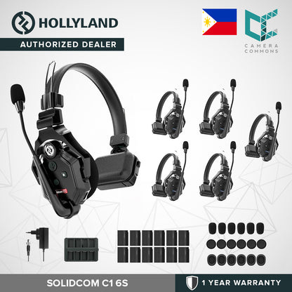 Hollyland Solidcom C1 4S 6S 8S Full-Duplex Wireless DECT Audio Intercom System with 4,6,8 Headsets