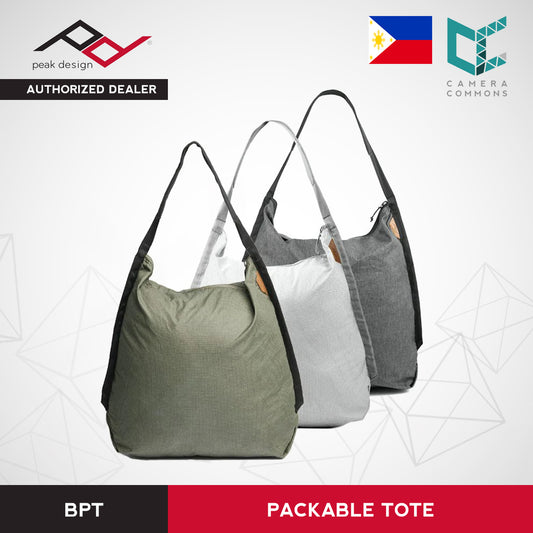 Peak Design Packable Tote Bag for Traveling Everyday Use Nylon Unisex Charcoal White Raw