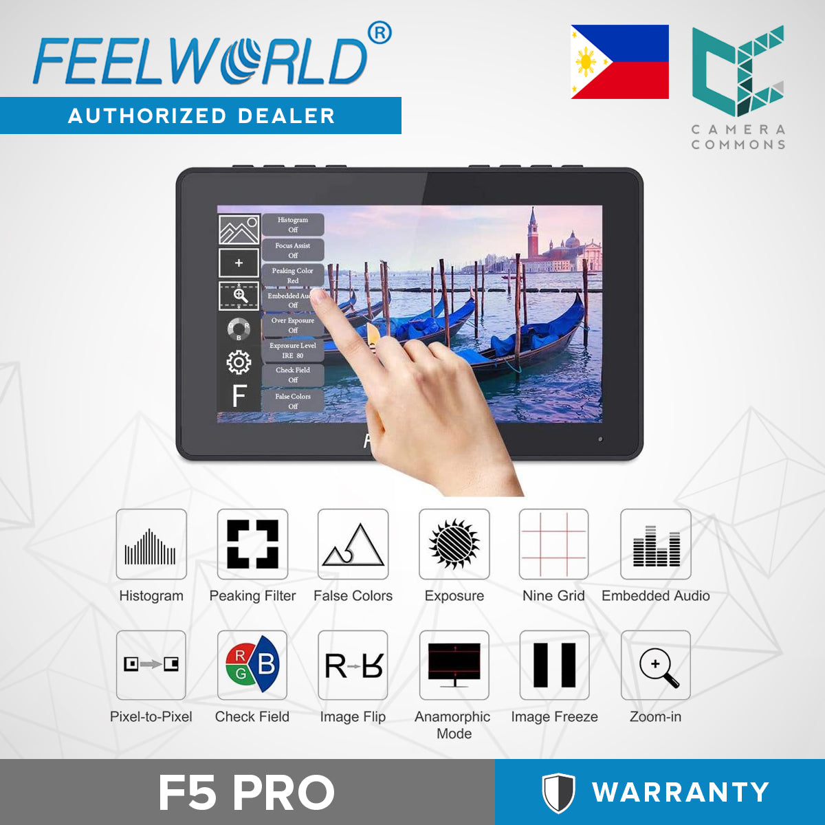 FEELWORLD F5 Pro 5.5 inches V2 4K HDMI IPS Touchscreen Camera Monitor for Studio Videography