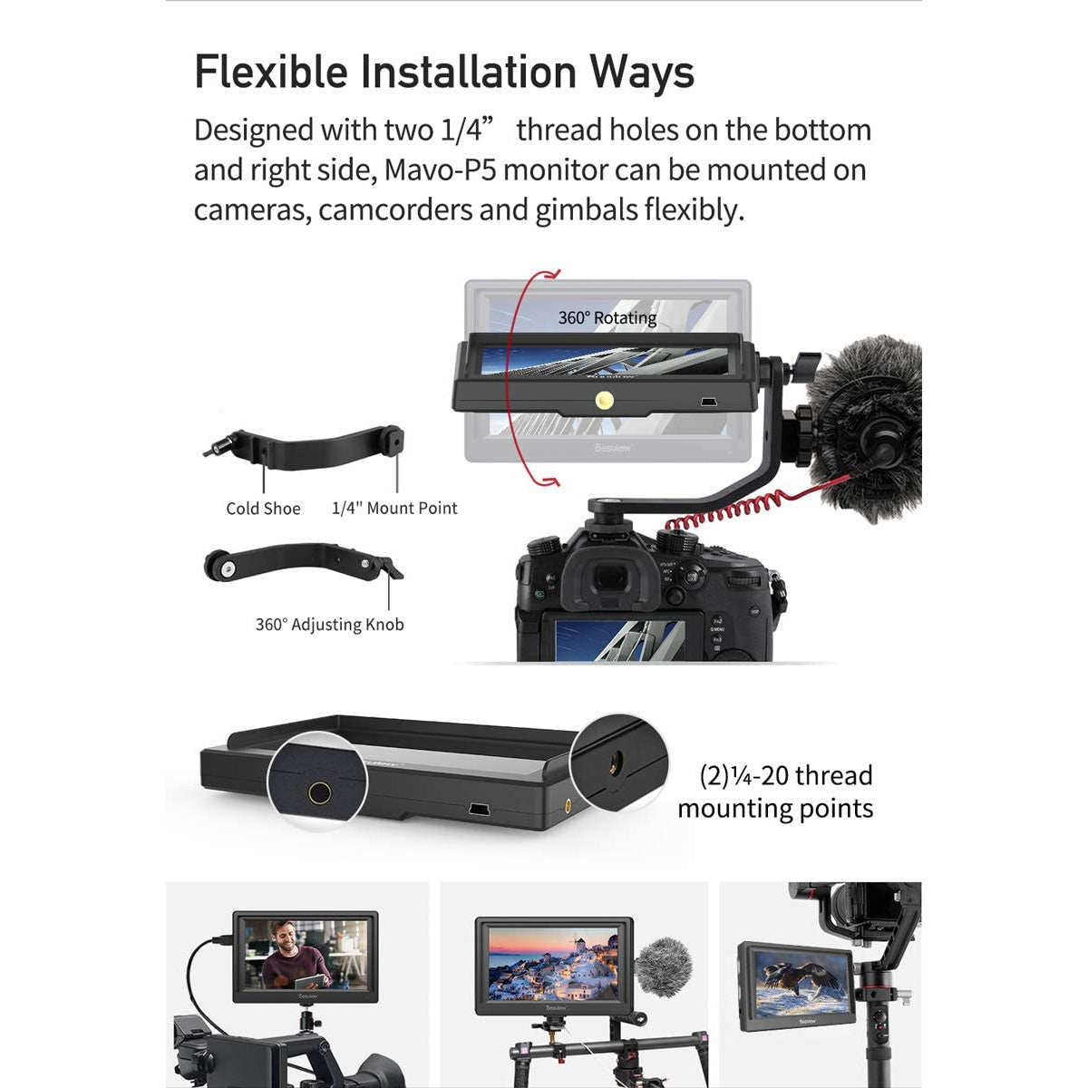 Desview Mavo-P5 Camera Field Monitor 5.5" Sharp IGZO Screen