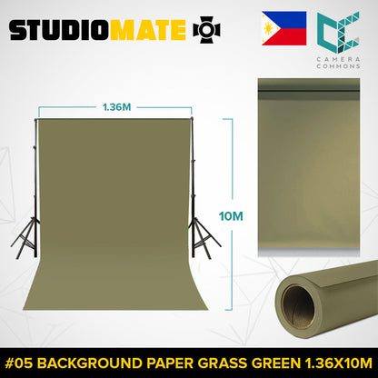 Studiomate Seamless Photography Videography Backdrop Background Paper 1.36x10m / 4.46 x 32 ft Studio Equipment