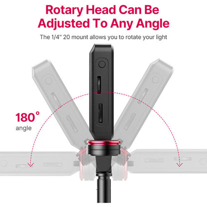 Ulanzi MT-54 Metal Light Tripod Stand with Phone Mount for Small Photography Lights 2ft to 5ft 3025