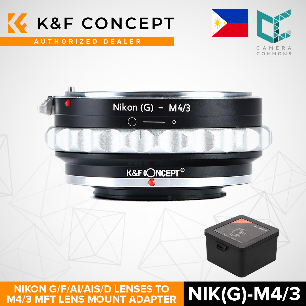 K&F Concept Nikon G/F/AI/AIS/D Lenses to M43 MFT Mount Camera Adapter NIKG-M43