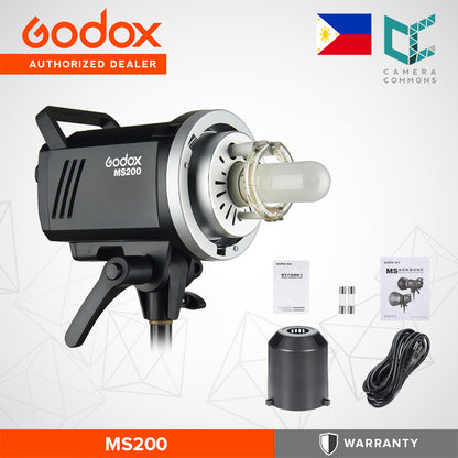 Godox MS200 MS200V Compact 200W Studio Flash Small and Portable 2.4G Wireless X System GN53 5600K Monolight with Bowens Mount