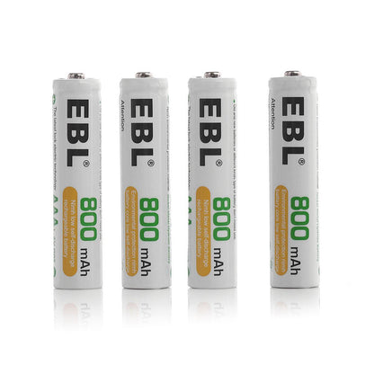 EBL 4 Pack 1.2V AAA Size 800mAh Rechargeable battery - Ni-MH NiMH Camera Commons PH