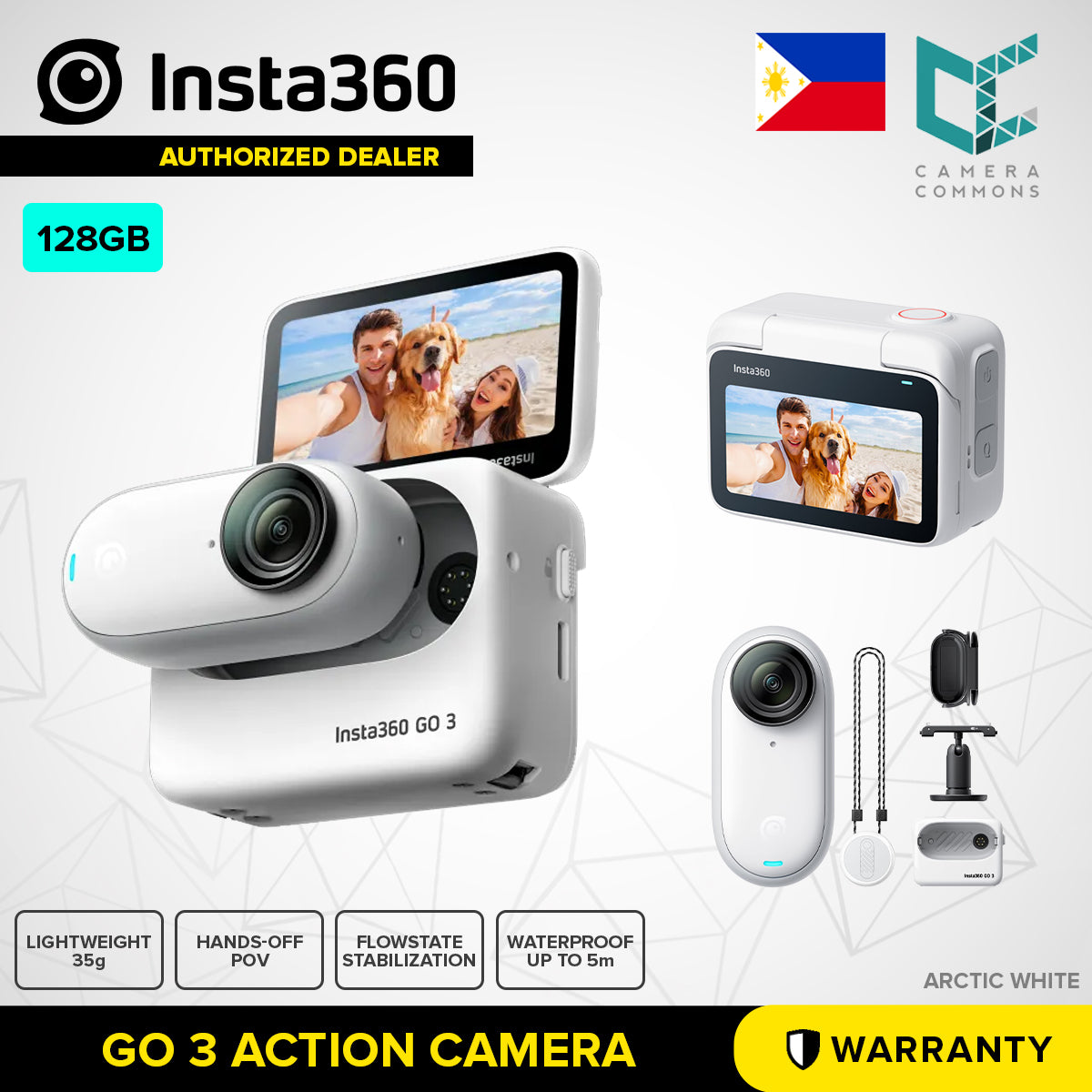 Insta360 GO 3 Action Camera Waterproof Tiny Mighty Small Light Portable Vlogging Touchscreen for Creators