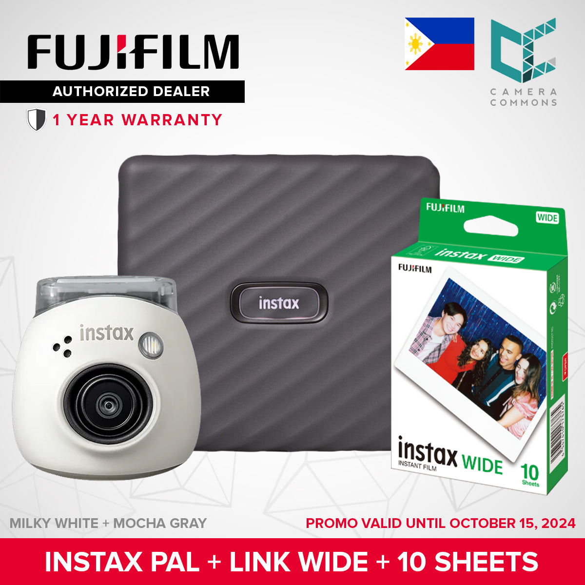 FUJIFILM Instax Pal Digital Camera Only with Detachable Ring Wide Angle Small Tiny Size Bluetooth to App