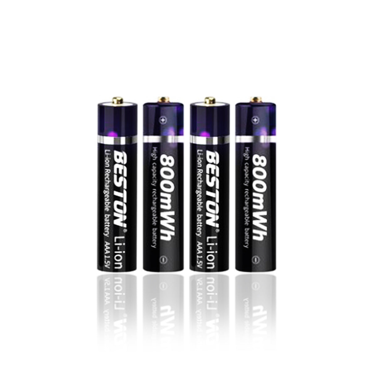 Beston 4pcs AAA 1.5V 800mWh 3AN-22 Li-ion Rechargeable Batteries