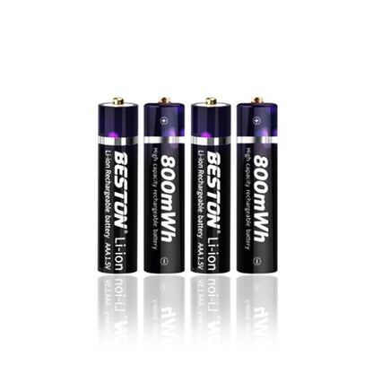Beston 4pcs AAA 1.5V 800mWh 3AN-22 Li-ion Rechargeable Batteries