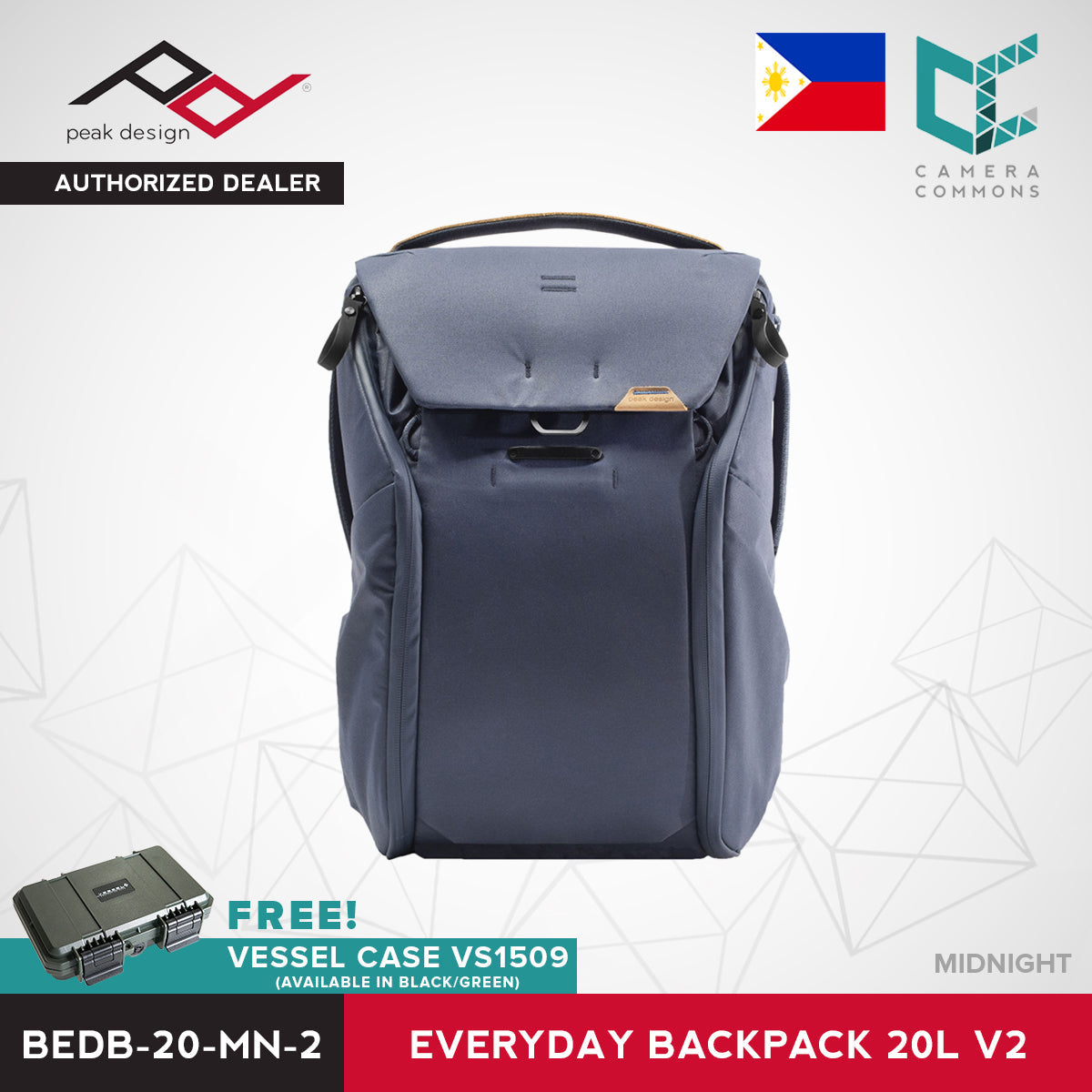 Peak Design Everyday Backpack v2 20L Ash Black Charcoal Midnight Version 2