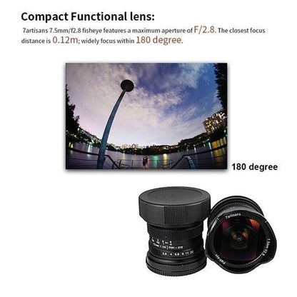 7artisans 7.5mm f/2.8 Fisheye Lens for Sony E Mount Camera