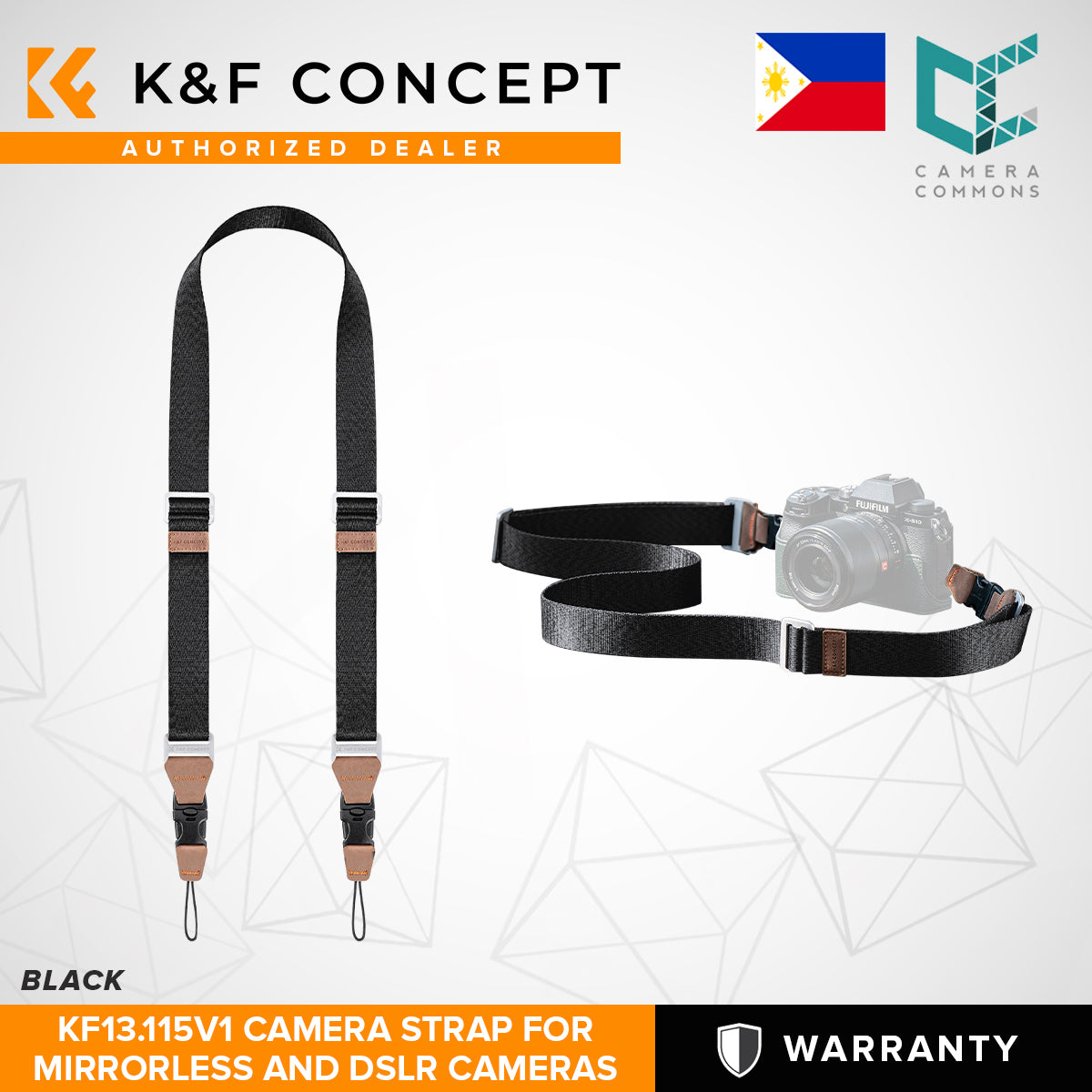 K&F Concept KF13.115V1 32mm Camera Neck Strap with Quick Release Adjustable Shoulder Sling for Photographers
