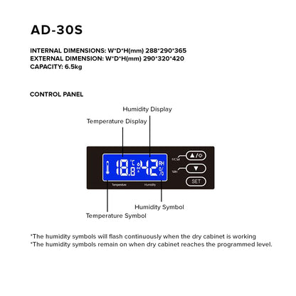 HINISO AD-30S 30L Electronic Automatic Digital Control Dry Box Cabinet Storage for Camera Gears