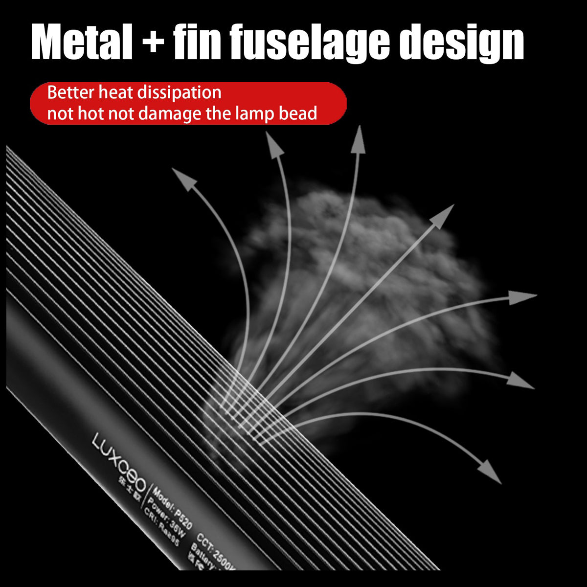 LUXCEO P520 RGB LED Light Wand Stick With Barndoor Built-in Battery 36 Colors Studio Tiktok Lighting