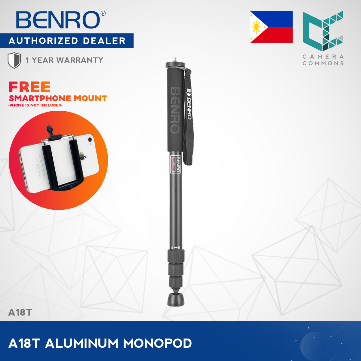 Benro A18T Aluminum Monopod Screw Twist Lock