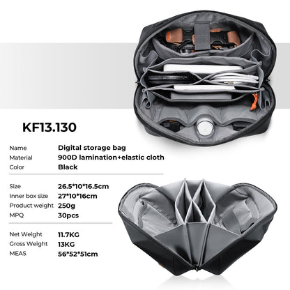 K&F Concept KF13.130 Tech Pouch Digital Storage Bag 4L Camera Accessories Organizer