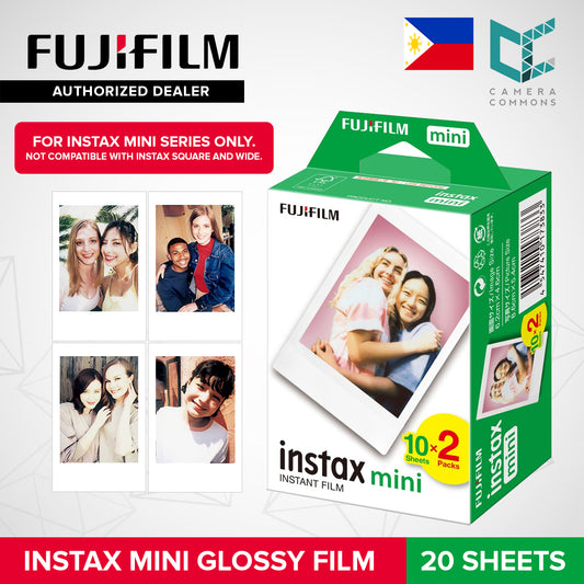 FUJIFILM Instax Mini Glossy Plain Instant Film Plain White Border 2x10 20 Sheets