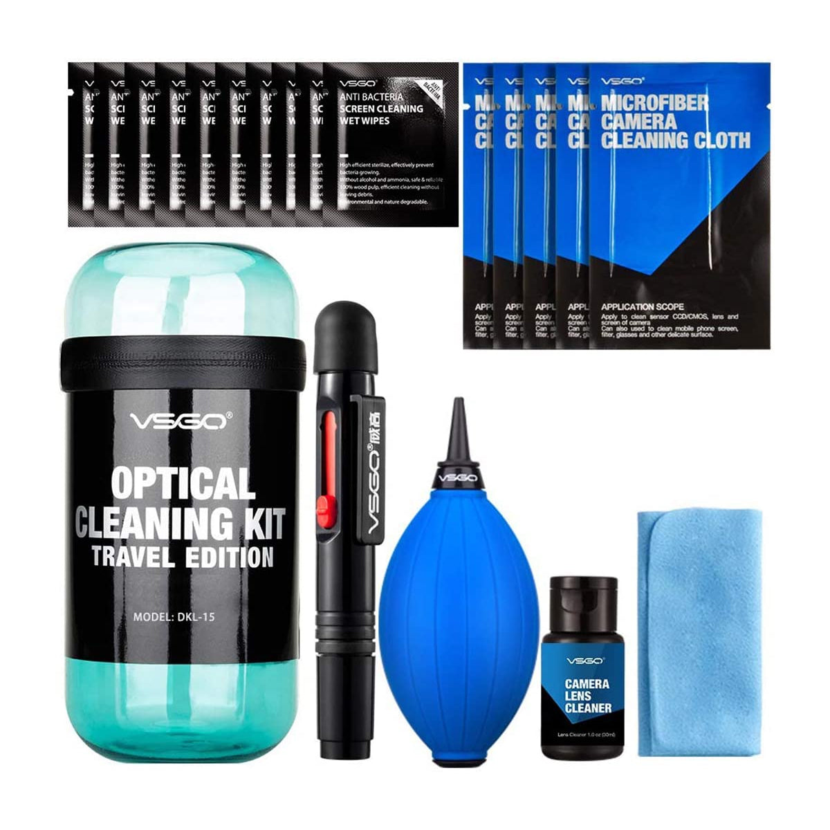 VSGO DKL-15B Travel Kit for Cleaning Lenses Air Blower Blue