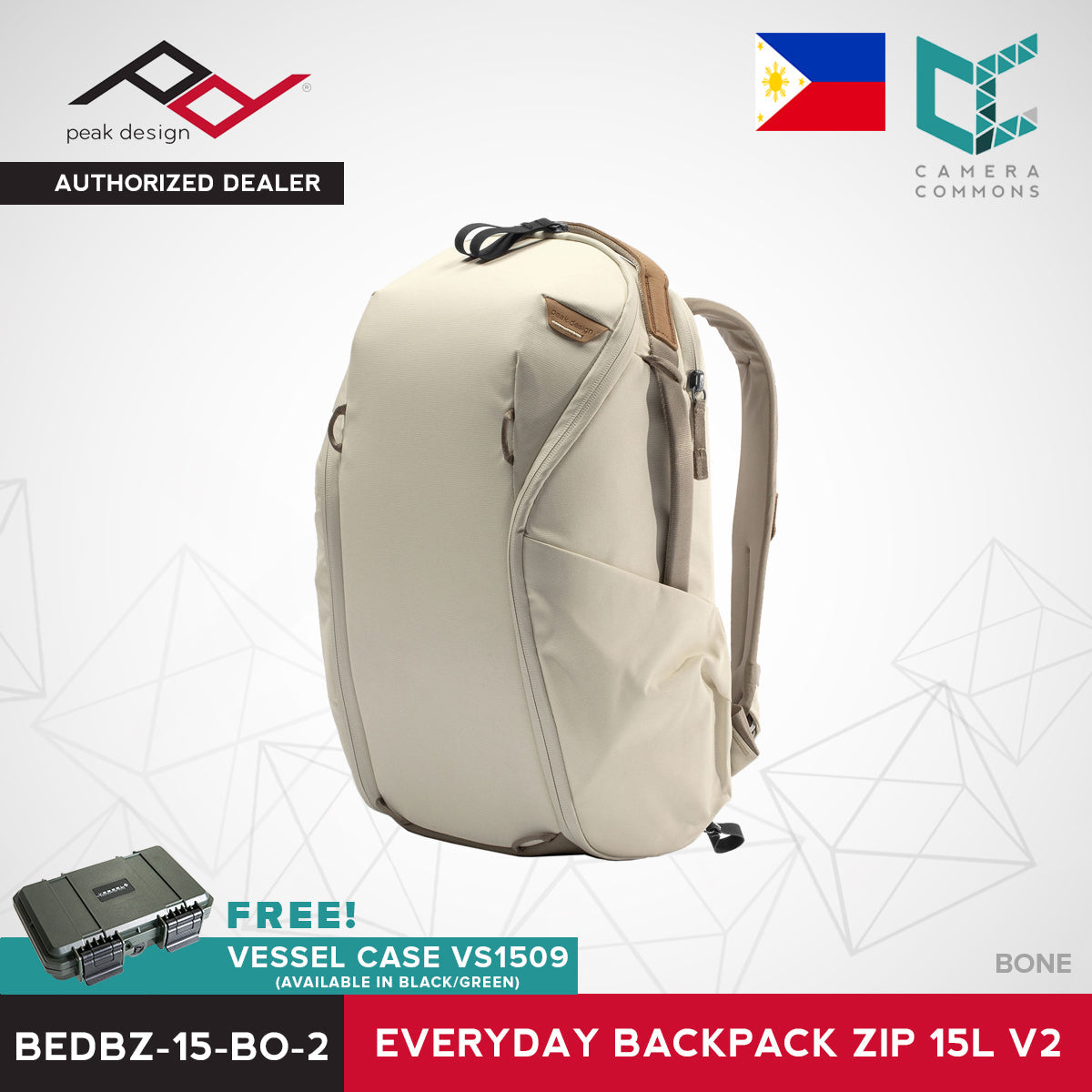 Peak Design Everyday Backpack Zip Bag v2 / v3 15L Ash Black Bone Midnight Version 2 / 3