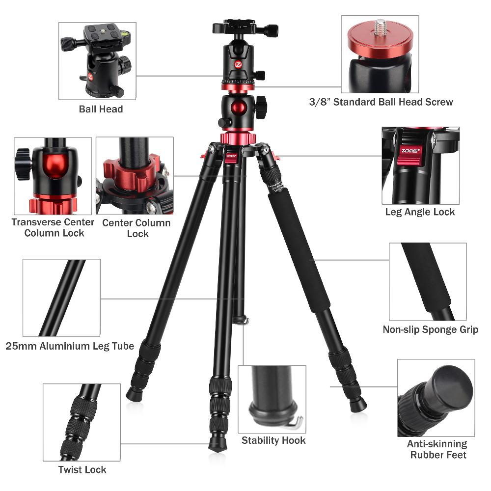 Zomei M8 Right Angle Tripod 90 Degrees Travel Compact Aluminium Monopod with Ball Head for Flat Lay