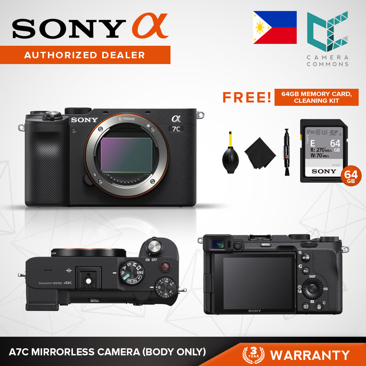 Sony ILCE-7C A7C Alpha Compact Full-Frame Mirrorless Camera Body Only