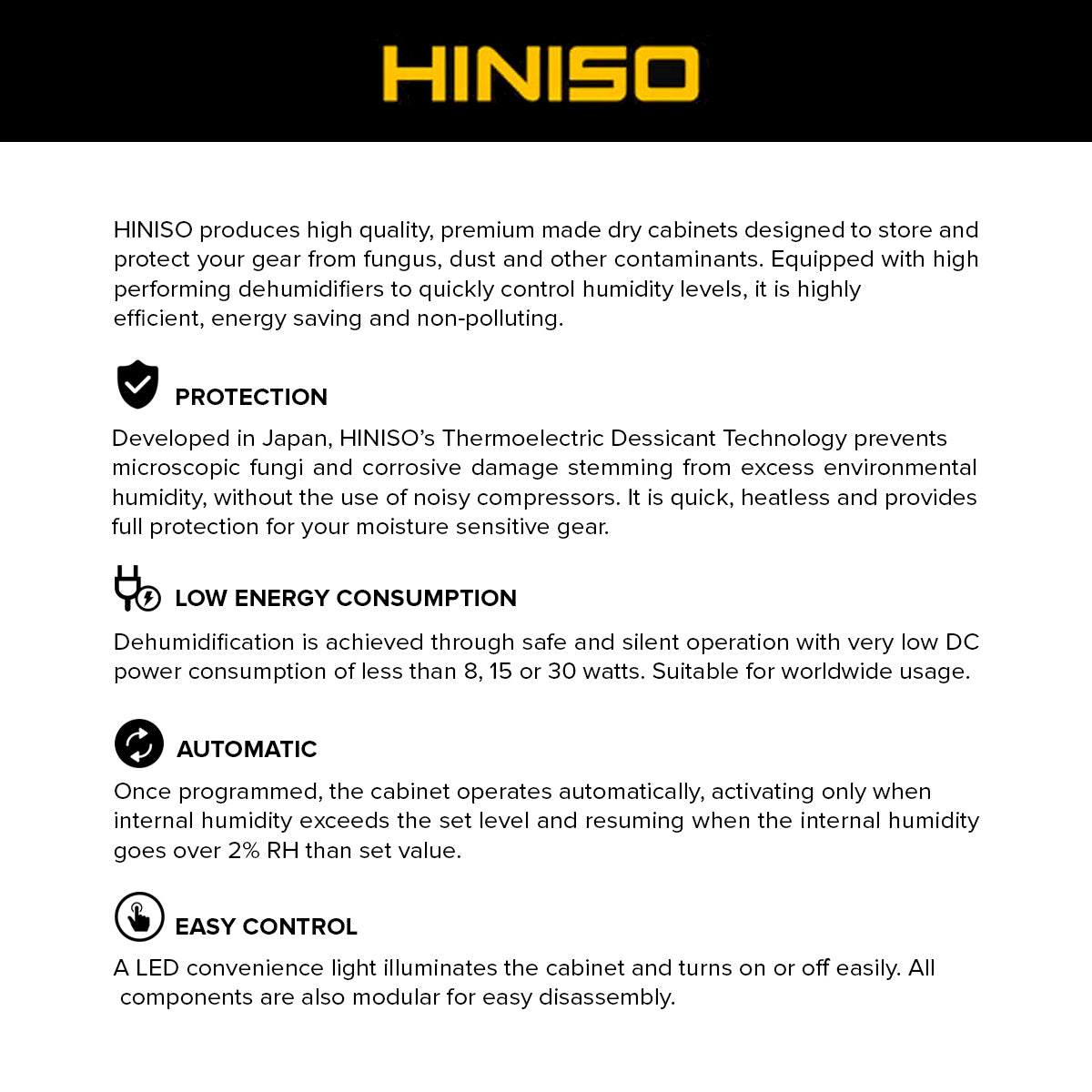 HINISO AD-30S 30L Electronic Automatic Digital Control Dry Box Cabinet Storage for Camera Gears