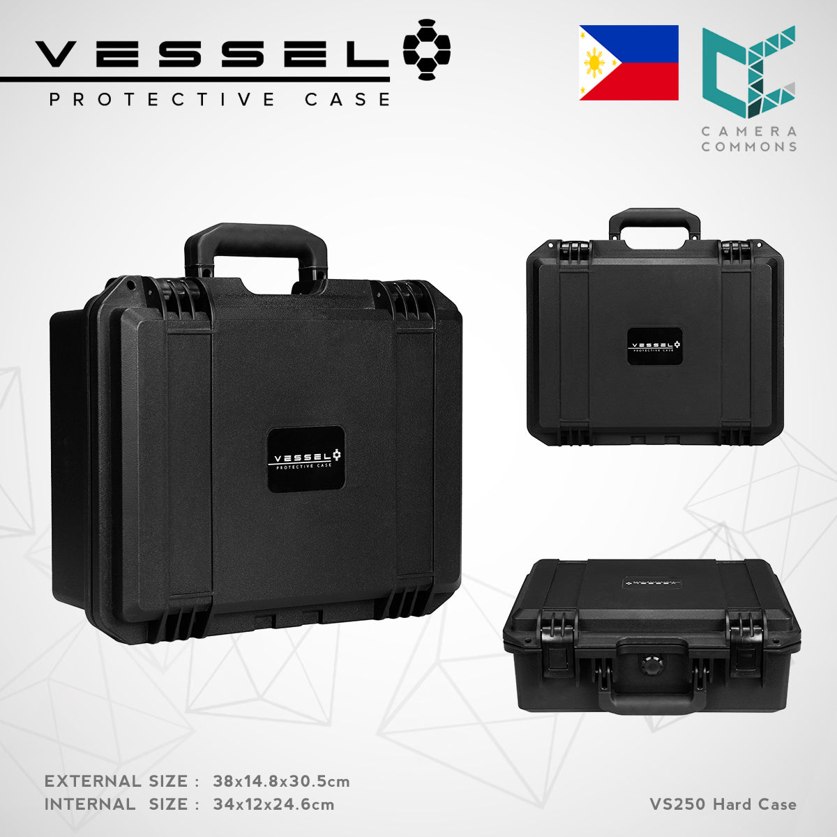VESSEL VS250 Portable Protective Hard Case for Photography, Equipment, Instruments, Watches VS3525