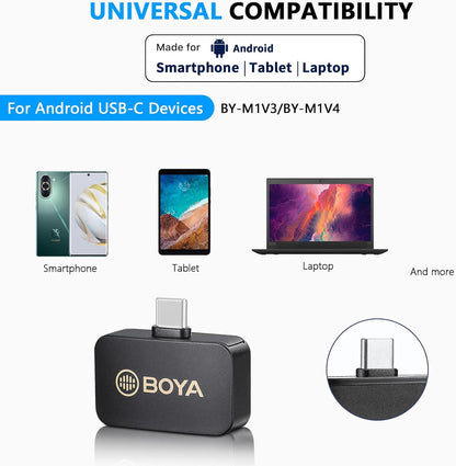 BOYA BY-M1V Wireless Lavalier Microphone System for Cameras and Smartphones BY-M1V1 BY-M1V3 BY-M1V5