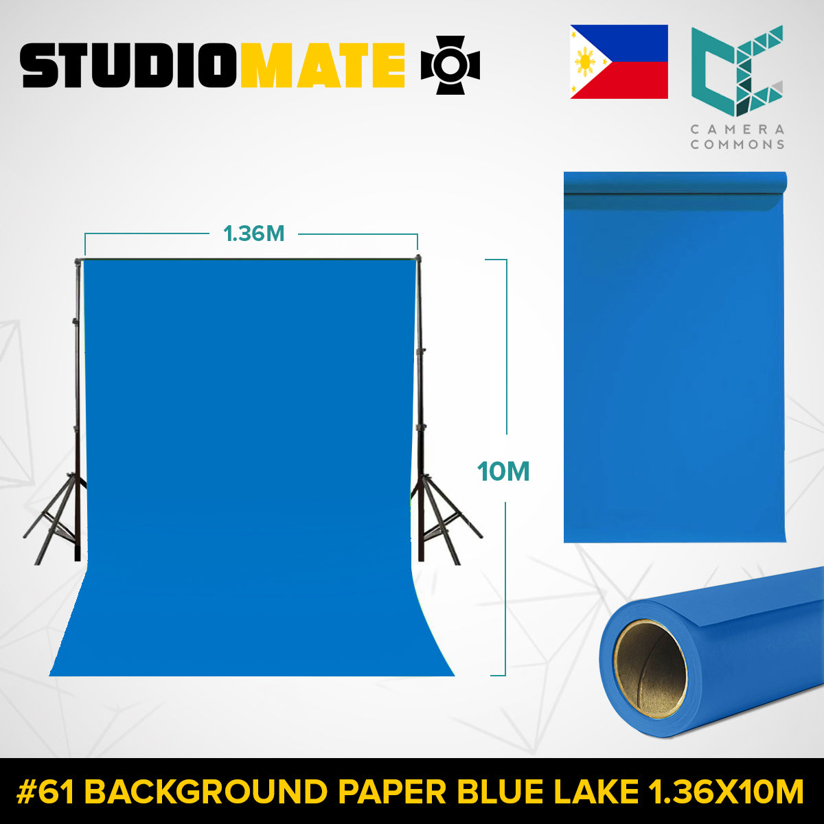 Studiomate Seamless Photography Videography Backdrop Background Paper 1.36x10m / 4.46 x 32 ft Studio Equipment