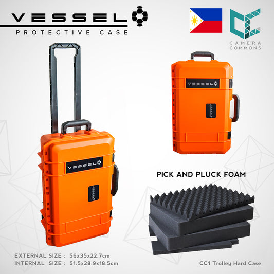 VESSEL CC1 Trolley Hard Case Camera Photography Equipment Case (Orange)