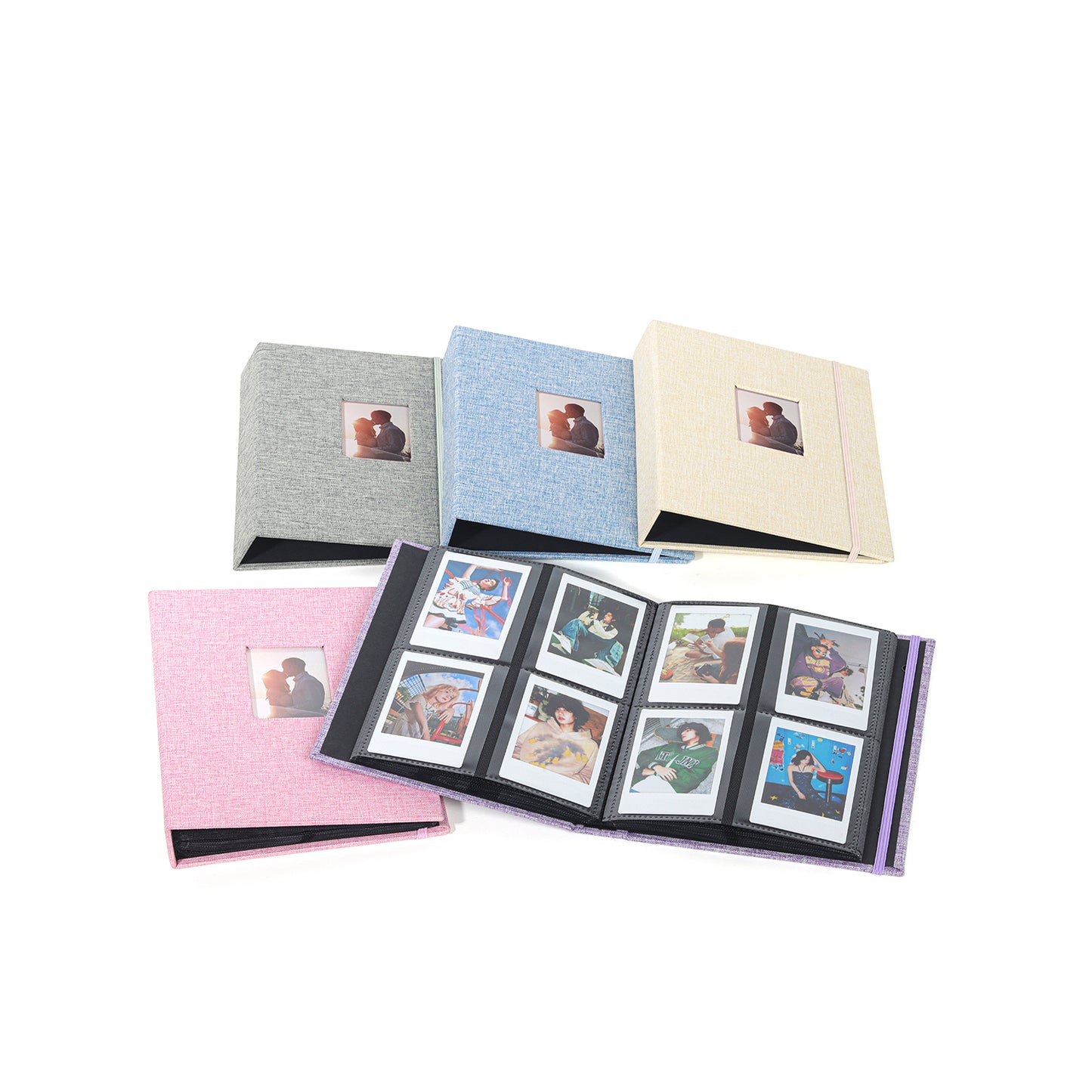 Photo Album 208 Sheets Pockets Slots Plain Cotton Linen for Fujifilm Instax Instant Mini Films