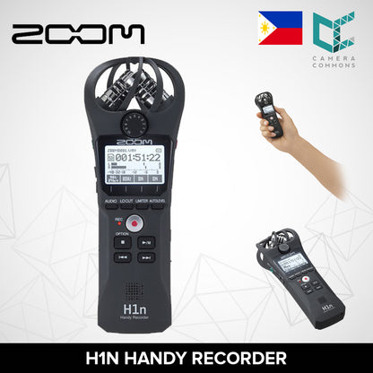 Zoom H1n 2-Input 2-Track Portable Handy Recorder with Onboard X/Y Microphone (Black)