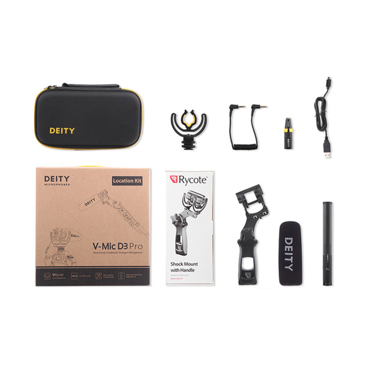 Deity Microphones V-Mic D3 Pro Camera-Mount Shotgun Microphone with Location Recording Bundle