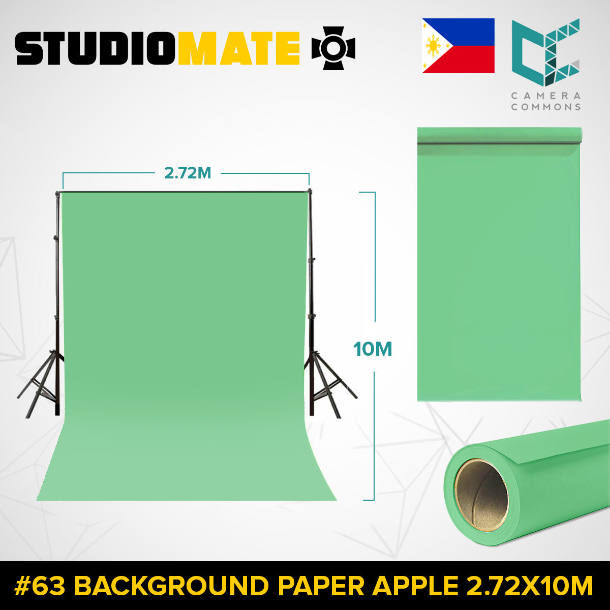 Studiomate Seamless Photography Videography Backdrop Background Paper 2.72x10m / 8.92x32 ft Studio Equipment