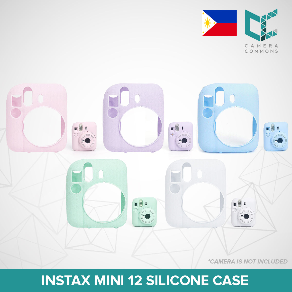 Silicon Silicone Case Plain Colors for Fujifilm Instax Mini 11 Mini 12 Instant Camera | Case Only