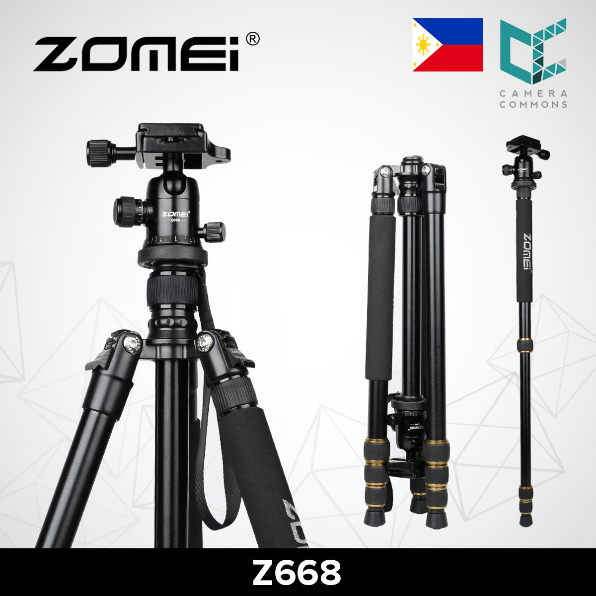 Zomei Z668 Professional Tripod Monopod Ball Head with Travel Bag Compact Lightweight for DSLR Canon Nikon Sony Olympus